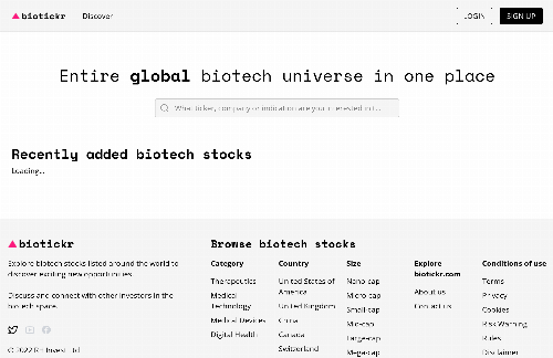 startuptile biotickr-Explore biotech stocks listed around the world