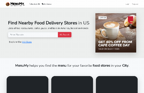 startuptile 980k USA restaurants and grocery stores search via Zipcode-