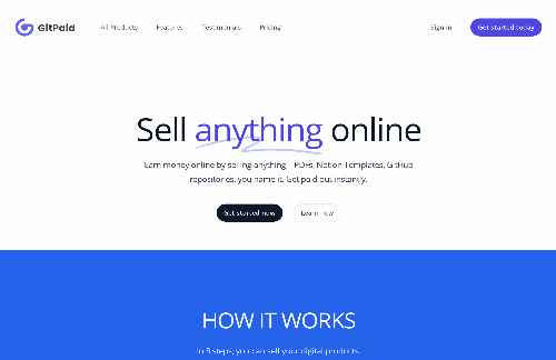 startuptile GitPaid-Sell your digital products easily and instantly