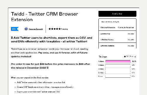 startuptile Twidd-Twitter CRM that completely lives in your browser