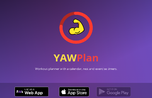 startuptile YAW Plan-Workout planner with rest and exercise timers
