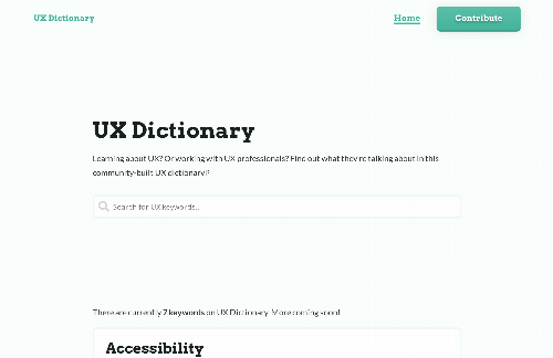 startuptile UX Dictionary-Learn about UX through this community-driven UX dictionary.