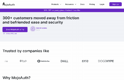 startuptile MojoAuth-Mission to remove the pain of Passwords for Apps