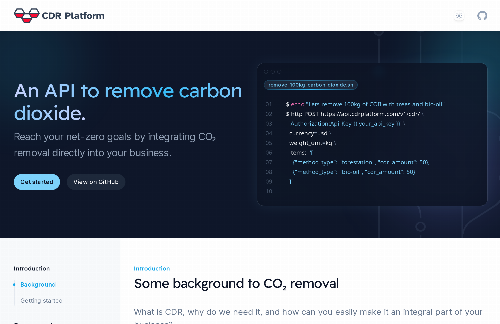 startuptile An API for CO? Removal-