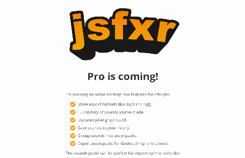 startuptile Jsfxr Pro-Retro sound effects generator