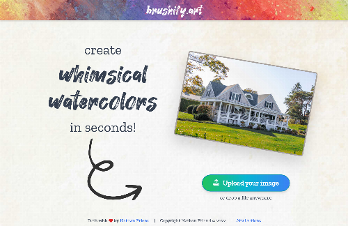 startuptile A little side project, a watercolor art generator-