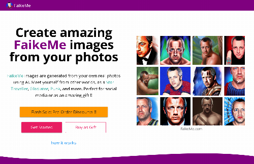 startuptile FaikeMe-Generate amazing images of you using AI.