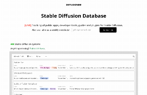startuptile DiffusionDB – Stable Diffusion Tracker-