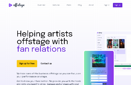 startuptile offstage-Purpose built CRM for musicians