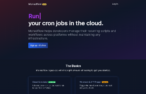 startuptile Monadflow-Cron job scheduling and monitoring tool