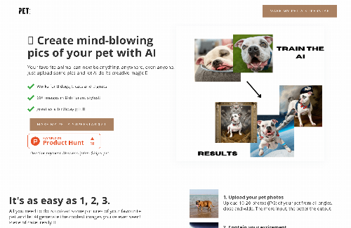 startuptile I created a site to make AI generated photos of your pet-