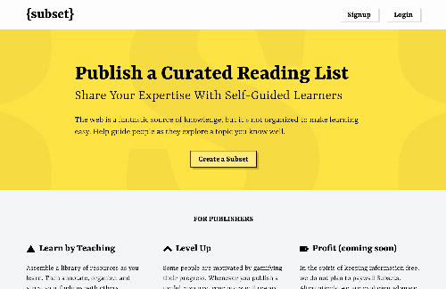 startuptile Subset-Publish curated reading lists to share your expertise