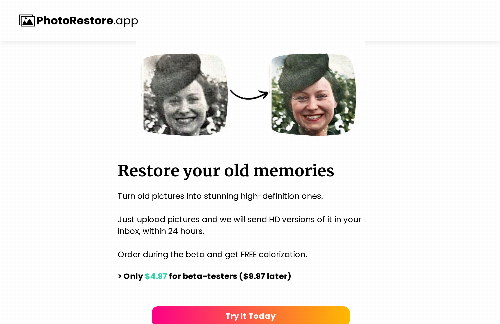 startuptile PhotoRestore-An app to restore old pictures using A.I.
