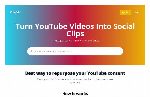 startuptile ChopVid-Turn YouTube Videos Into Social Clips