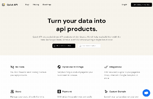 startuptile Turn your data into API product-
