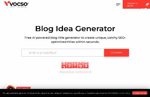 startuptile Blog Title Generator By Vocso-A Free AI Based Blog Title Generator for Your Content