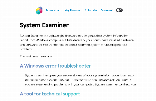 startuptile System Examiner-Generate a system information report from Windows PCs.