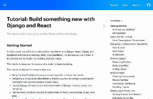 startuptile Build something new with Django and React-