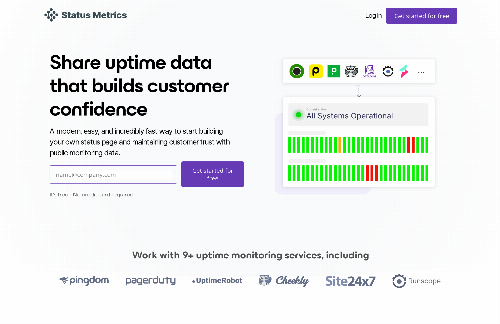 startuptile Status Metrics-Simple fast and beautiful status page