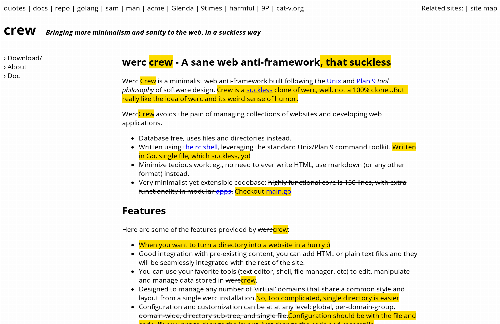 startuptile Crew – A sane web anti-framework inspired by werc-