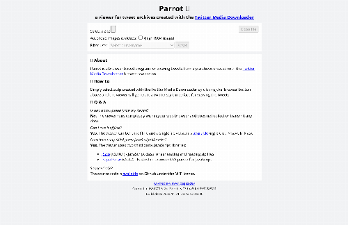 startuptile Parrot – a viewer for tweet archives from Twitter Media Downloader-