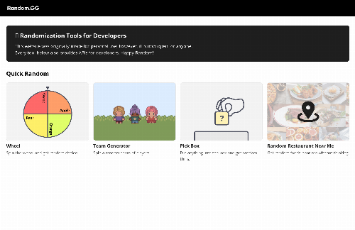startuptile Randomization Tools for Developers-