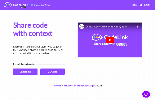 startuptile CodeLink: create links to blocks of code in your IDE-
