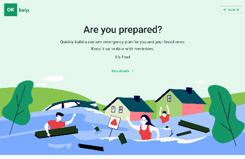 startuptile OK Help-Build a custom emergency plan and get reminders.