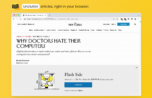 startuptile Unclutter – Reader mode, but better-