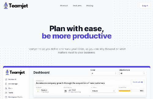 startuptile Teamjet Goals-Free OKR Tracker for Individuals and Teams