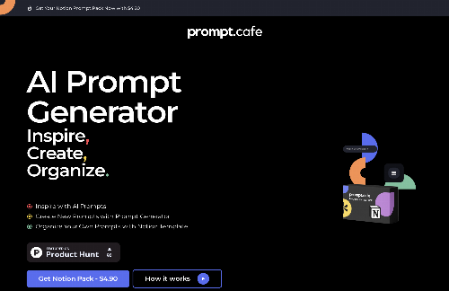 startuptile Prompt.Cafe-Prompt.Cafe offers more than 300 inspiring words for your prompt