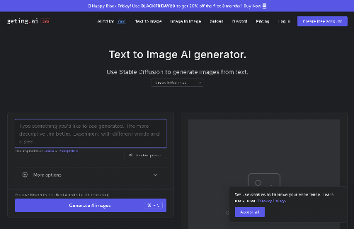 startuptile Stable Diffusion v2 web interface-