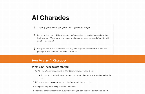 startuptile AI Charades for Thanksgiving-