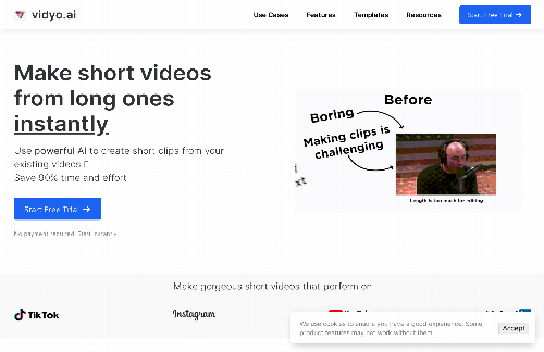 startuptile vidyo.ai-AI-powered content repurposing platform