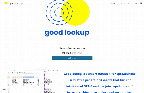 startuptile goodlookup-ai 4 sheets