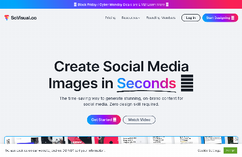 startuptile SoVisual.co-Gorgeous social media graphics from filling out a simple form.