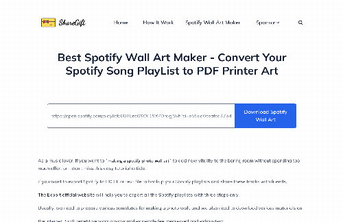 startuptile Spotify song photo wall art maker-
