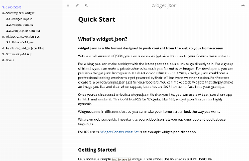 startuptile Widget.json and Widget Construction Set-