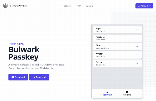 startuptile Bulwark Passkey – Software-Based FIDO Device for 2FA/WebAuthN-