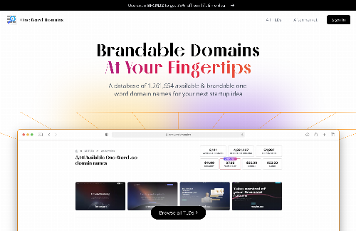 startuptile Database of 1.2M available one-word domains-
