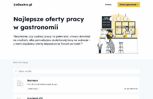 startuptile InGastro.pl-Job board for finding hospitality jobs in Poland