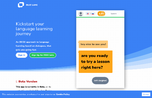 startuptile Blue Lang-80/20 Language learning