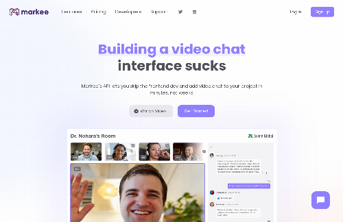 startuptile Markee-No-Code Low-Code fully customizable VideoChat