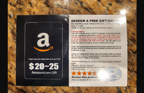 startuptile Amazon Seller sent me a postcard asking me to leave a 5-star review-