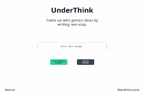 startuptile UnderThink-Come up with new ideas by stopping overthinking
