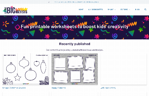 startuptile LittleBigArtists-Fun printable worksheets to boost kids’ creativity
