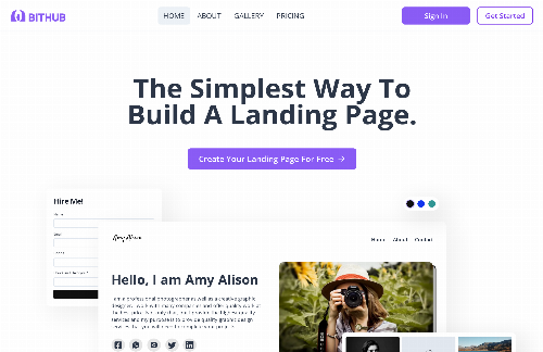 startuptile BITHUB-The Simplest Way To Build A Landing Page.