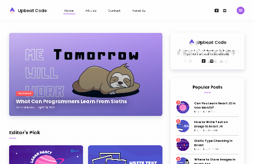 startuptile Upbeat Code-One stop shop for React devs