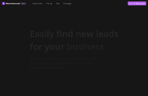 startuptile MentionFunnel-Easily find leads on Reddit