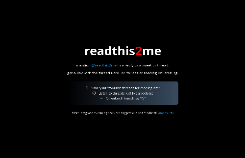 startuptile readthis2me-Listen to twitter threads like a podcast